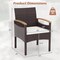 Costway Patio Dining Chairs Set of 2/4 with Acacia Wood Armrest Heavy Duty Metal Frame